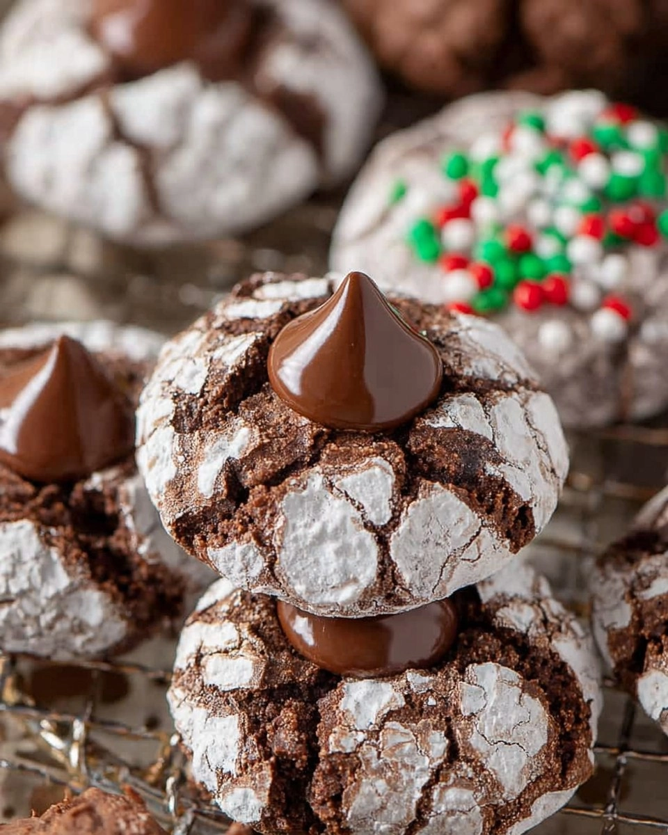 Chocolate Crinkle Blossom Cookies