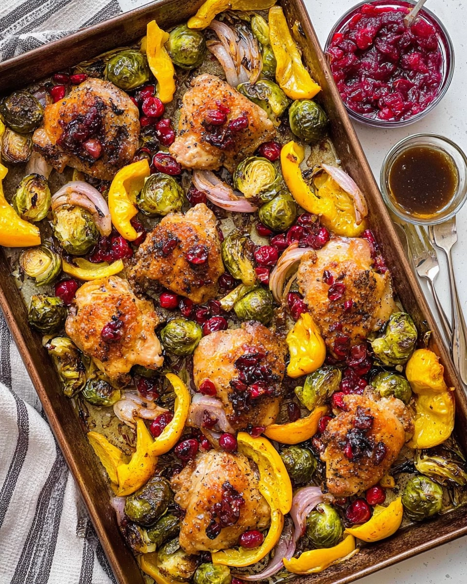 Cranberry Balsamic Chicken Sheet Pan Meal with Veggies