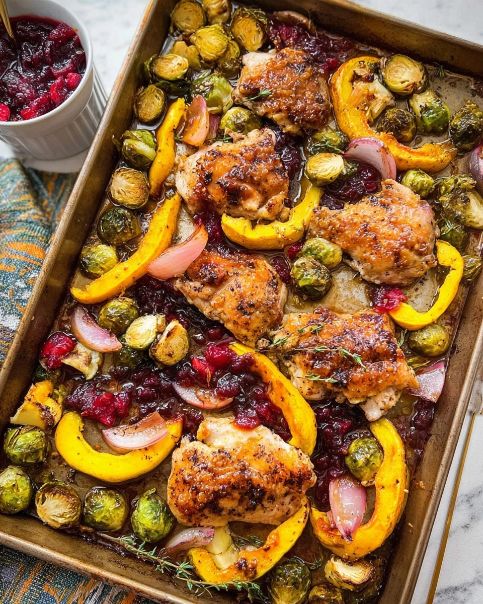 Cranberry Balsamic Chicken Sheet Pan Meal with Veggies