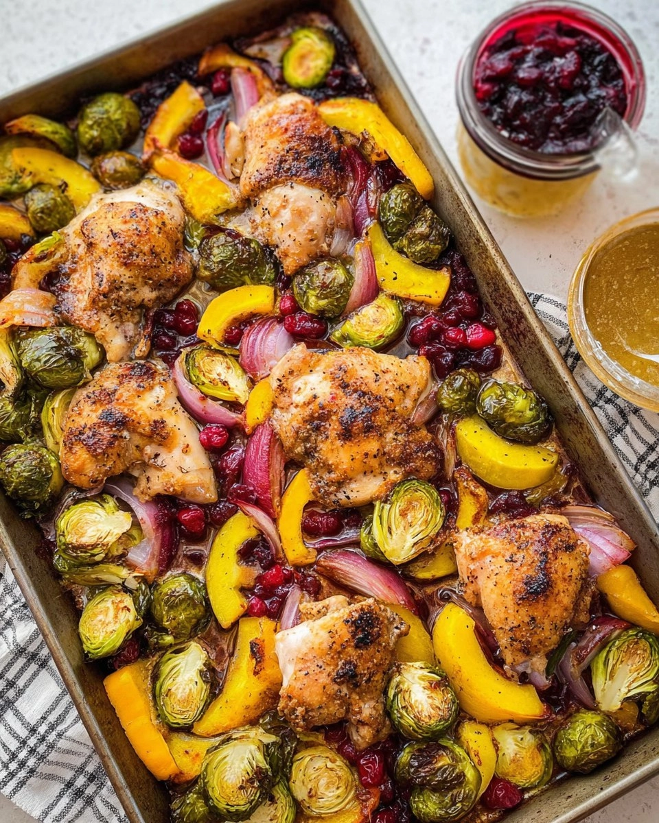 Cranberry Balsamic Chicken Sheet Pan Meal with Veggies
