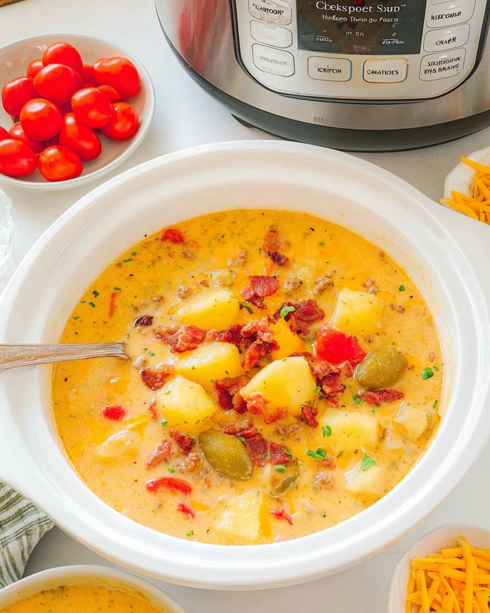 Crockpot Cheeseburger Soup