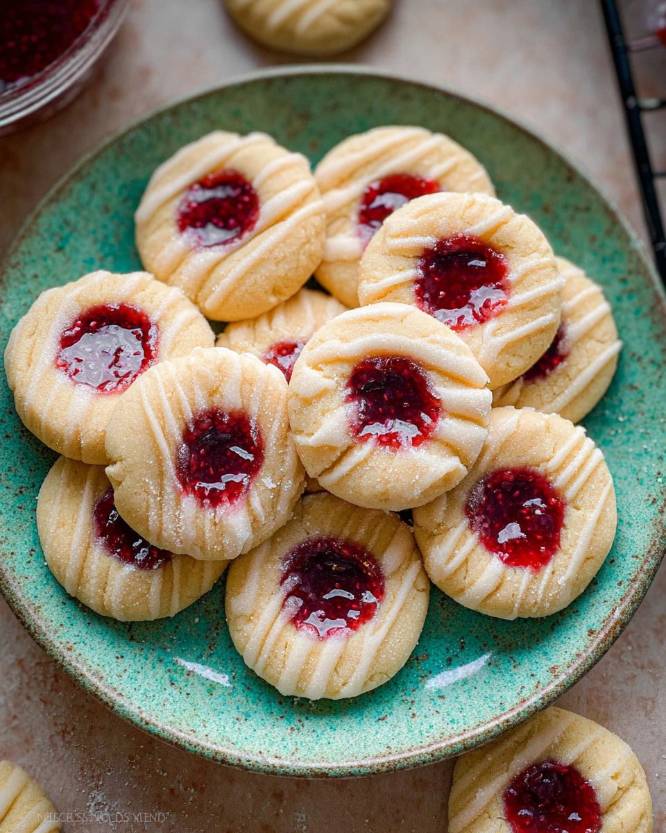 Raspberry Almond Thumbprint Cookies