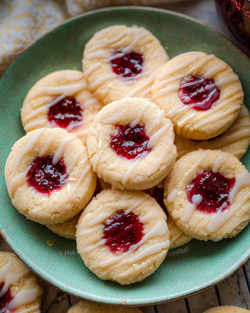 Raspberry Almond Thumbprint Cookies