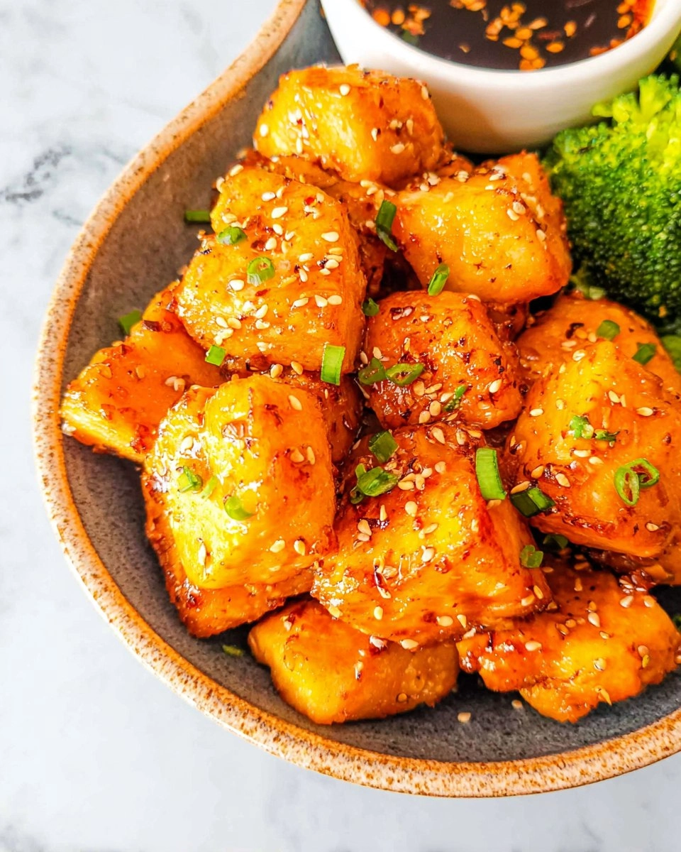 Air Fryer Honey Garlic Salmon Bites