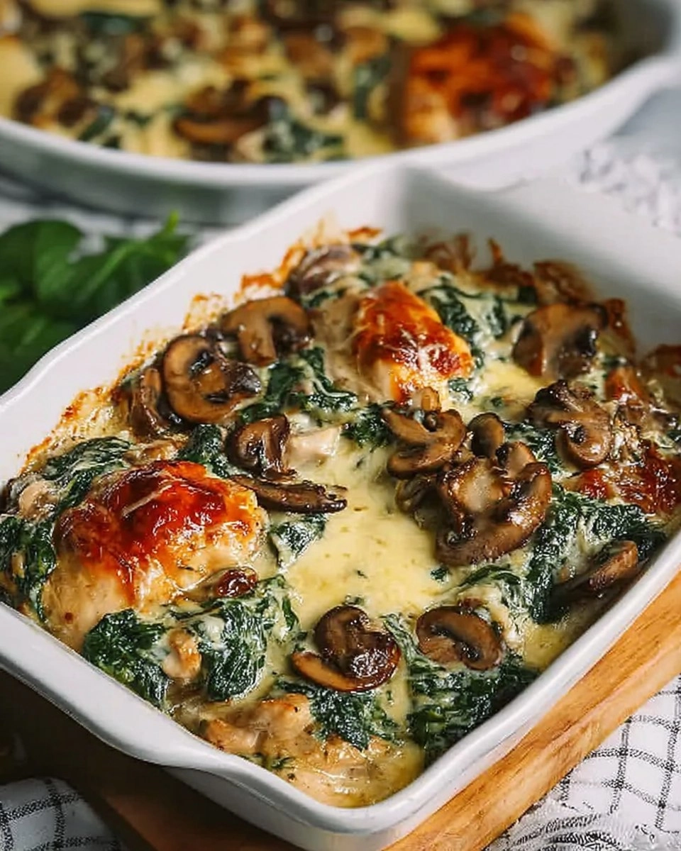 Chicken Spinach Mushroom Low Carb Oven Dish