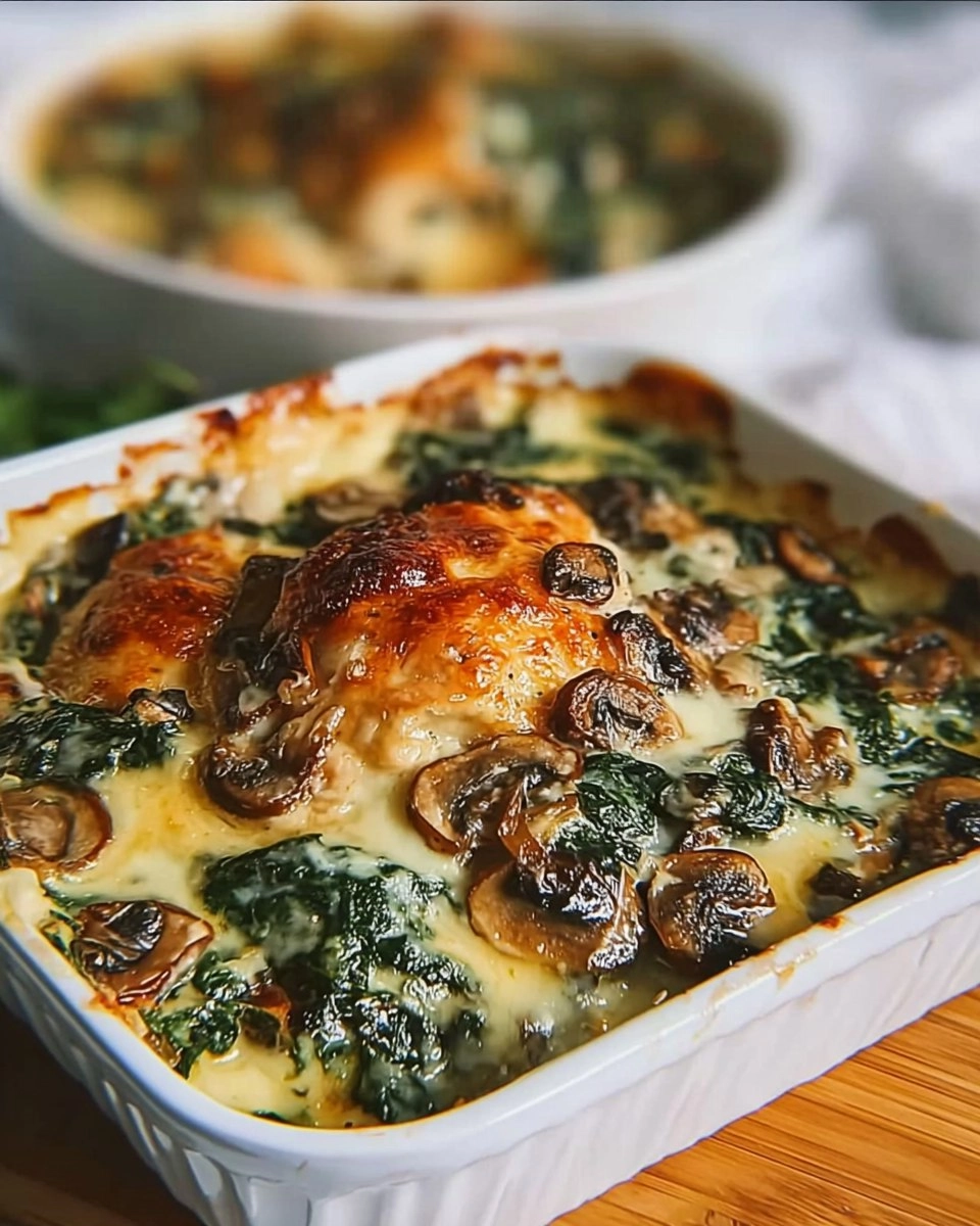 Chicken Spinach Mushroom Low Carb Oven Dish