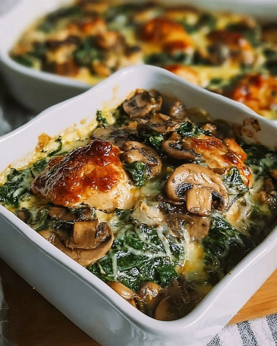 Chicken Spinach Mushroom Low Carb Oven Dish
