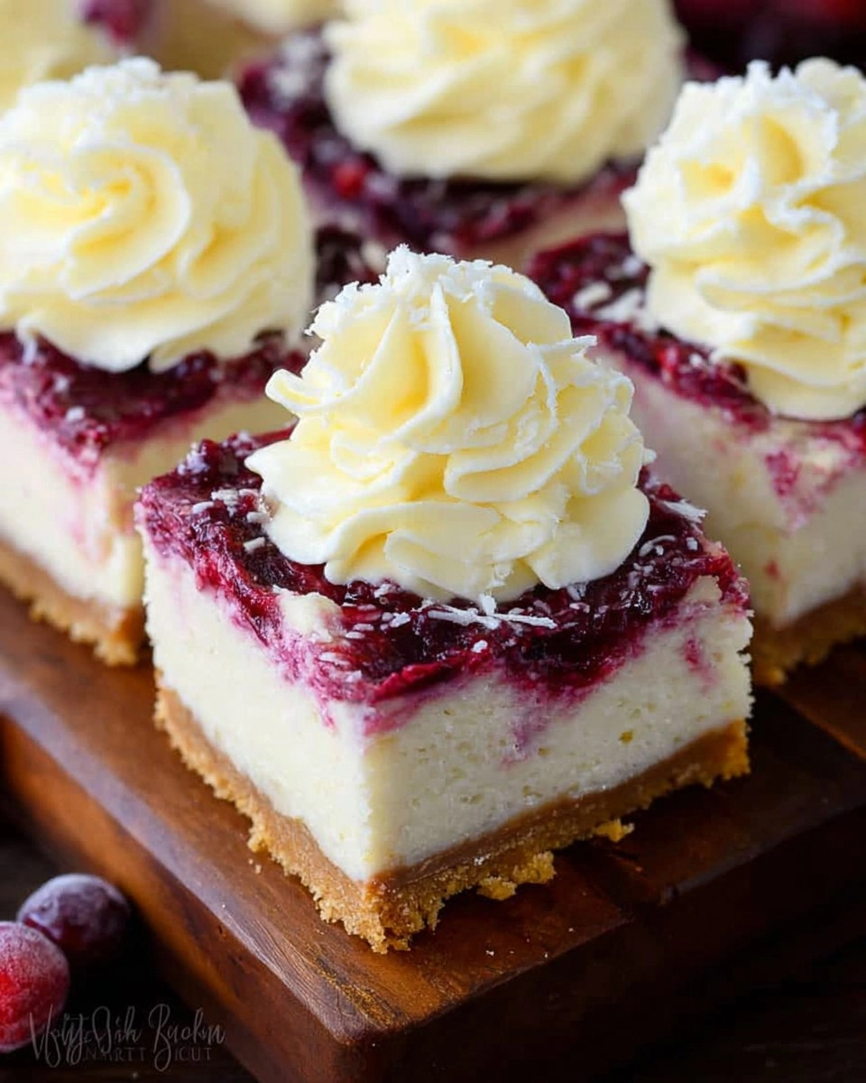 Christmas Cheesecake Bars (Cranberry White Chocolate Cheesecake Bars)