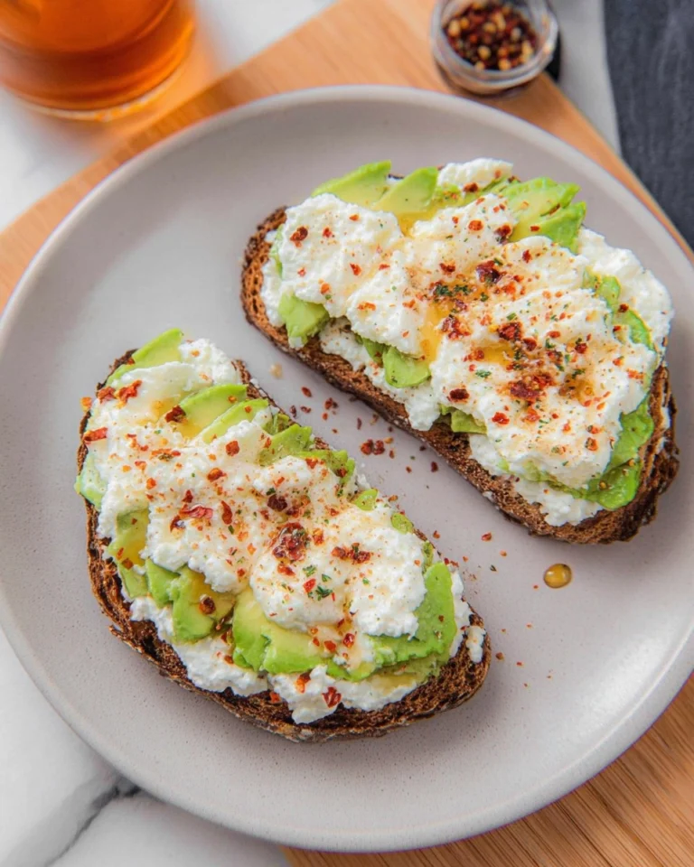 Cottage-Cheese-Toast-With-Avocado-and-Hot-Honey-Recipe