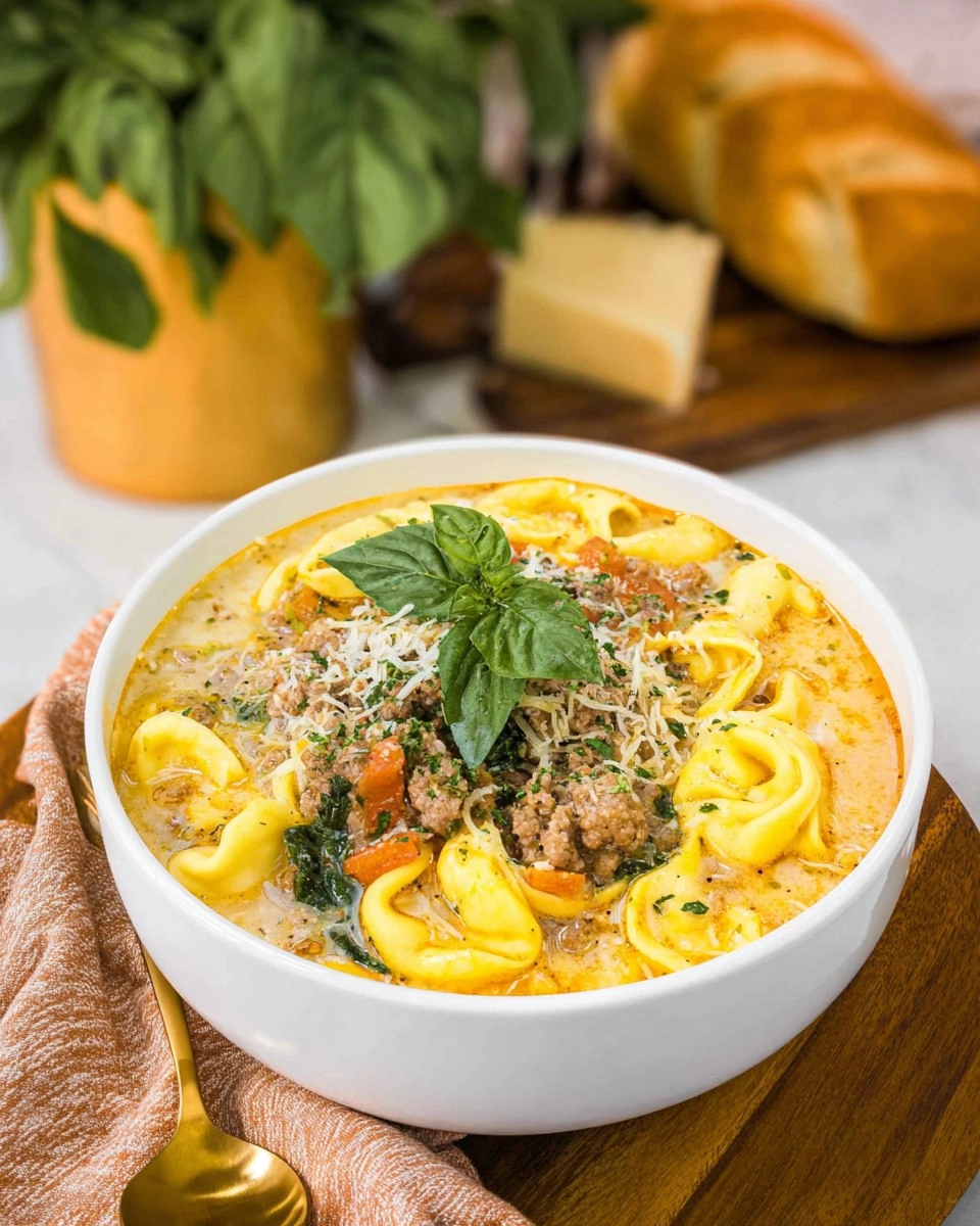 Crockpot Sausage Tortellini Soup