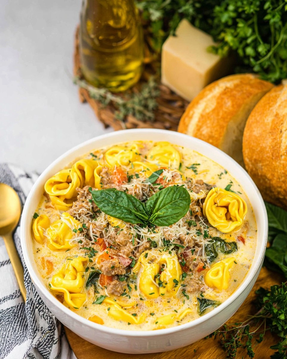 Crockpot Sausage Tortellini Soup