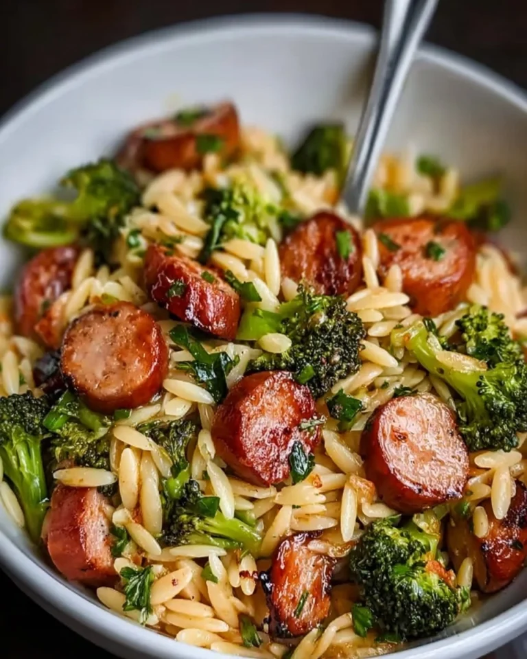 Delicious-Recipe-Chicken-Sausage-and-Broccoli-Orzo-Recipe