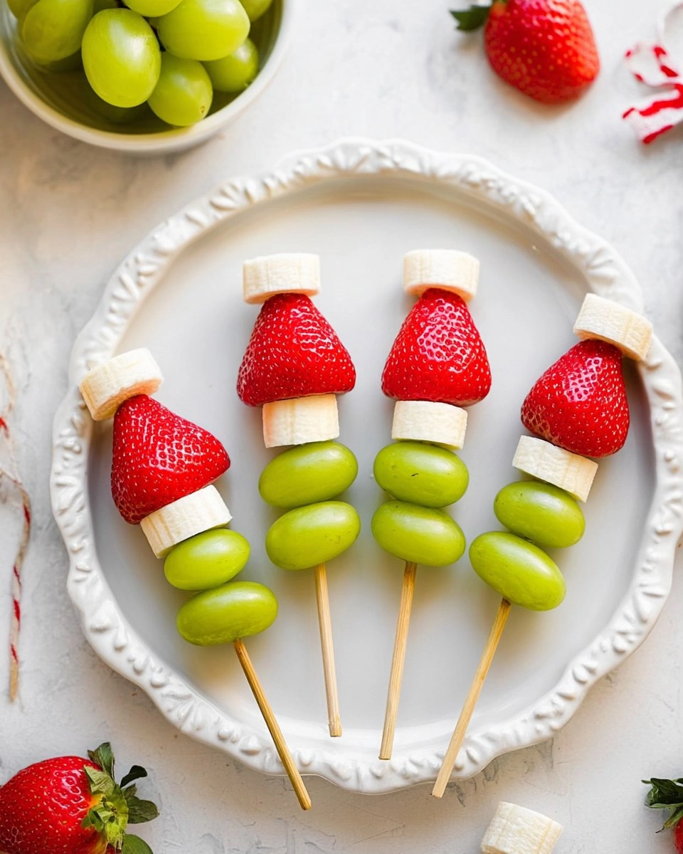 Grinch Fruit Kabobs