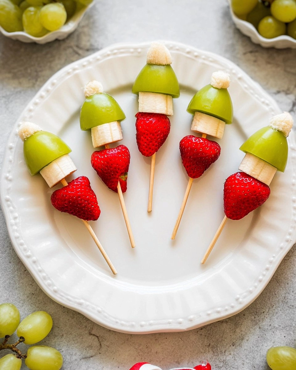 Grinch Fruit Kabobs