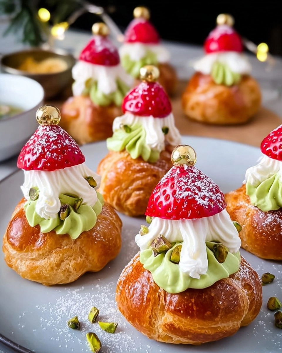 Irresistible Christmas Puffs with Creamy Pistachio Delight