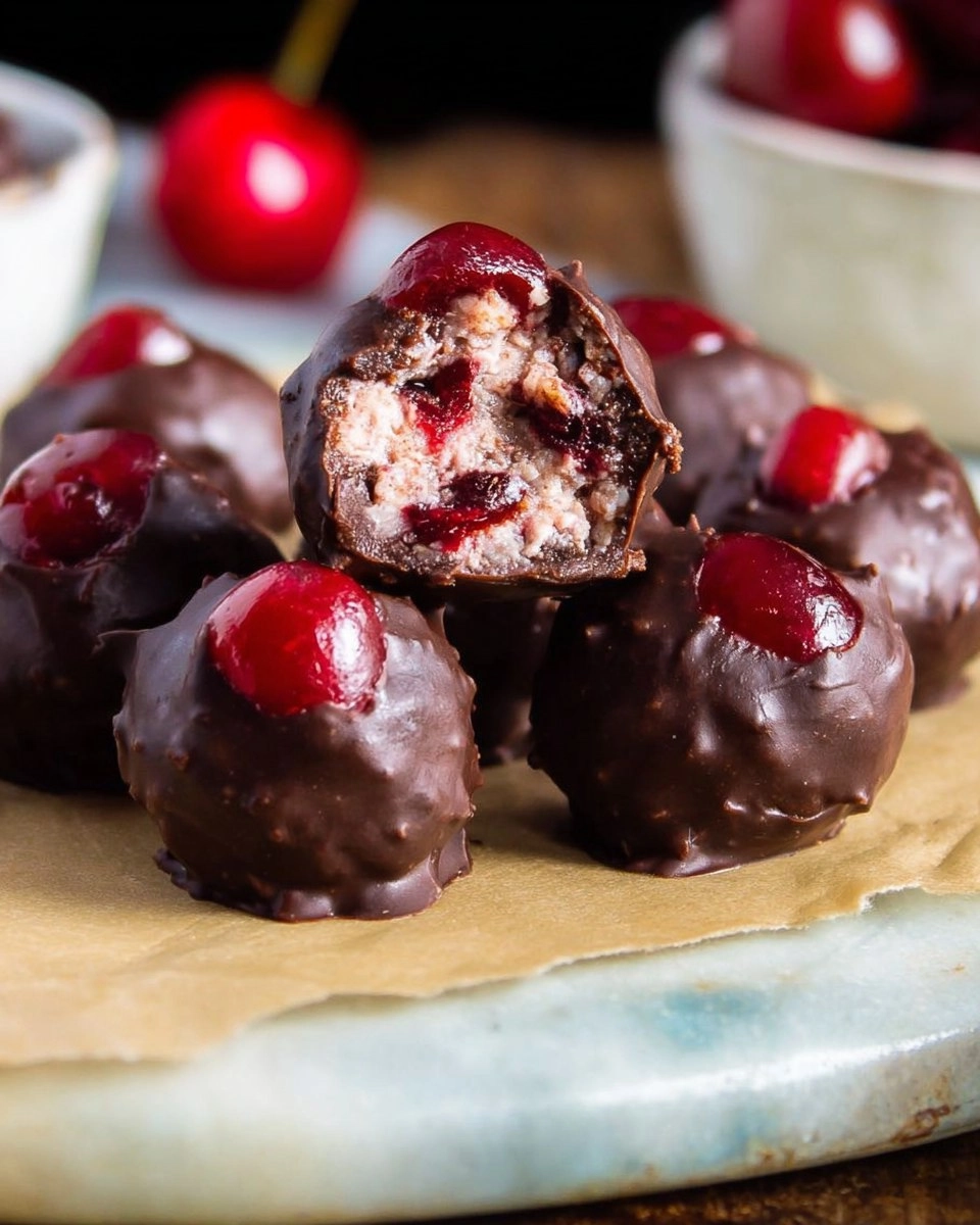 No-Bake Chocolate Cherry Bourbon Balls