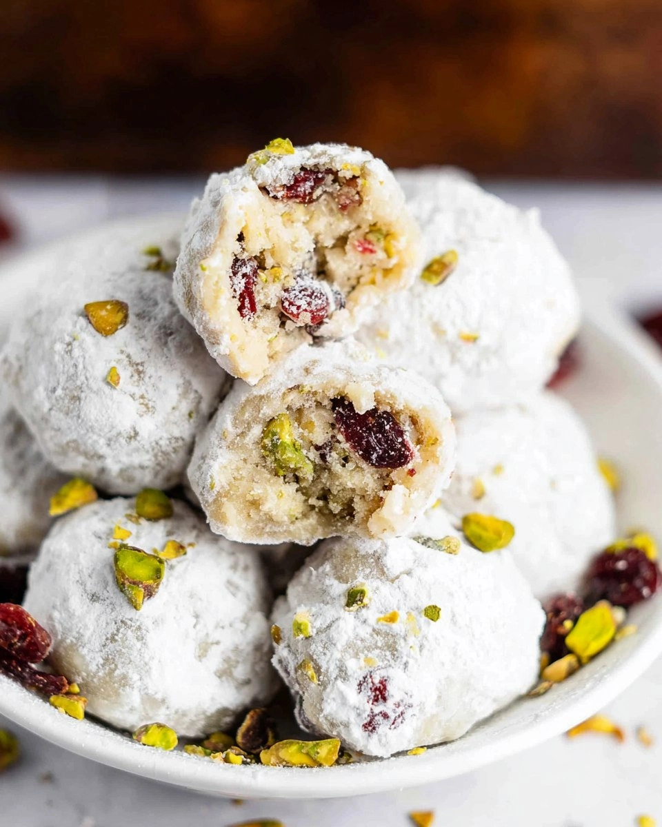 Pistachio Cranberry Snowballs