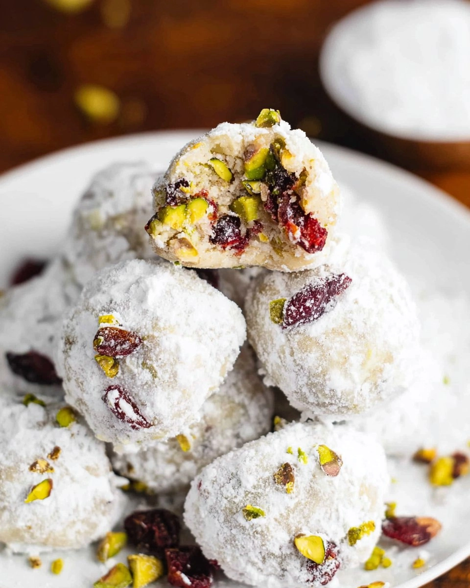 Pistachio Cranberry Snowballs