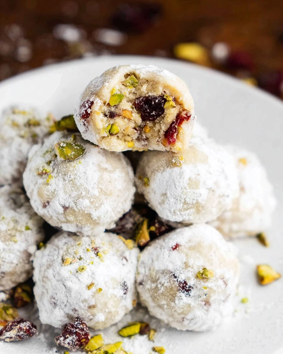 Pistachio Cranberry Snowballs