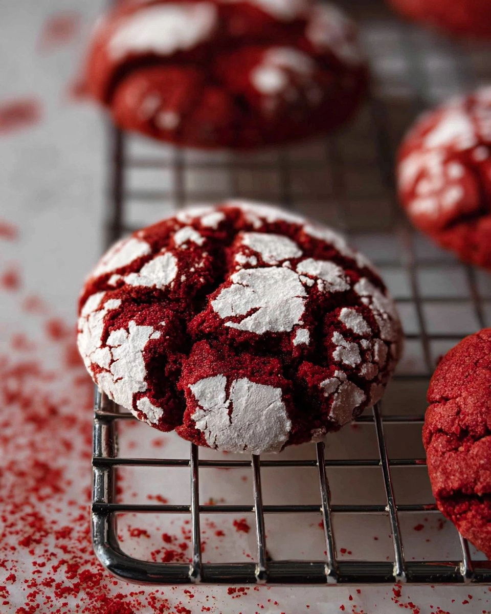 Red Velvet Crinkle Cookies