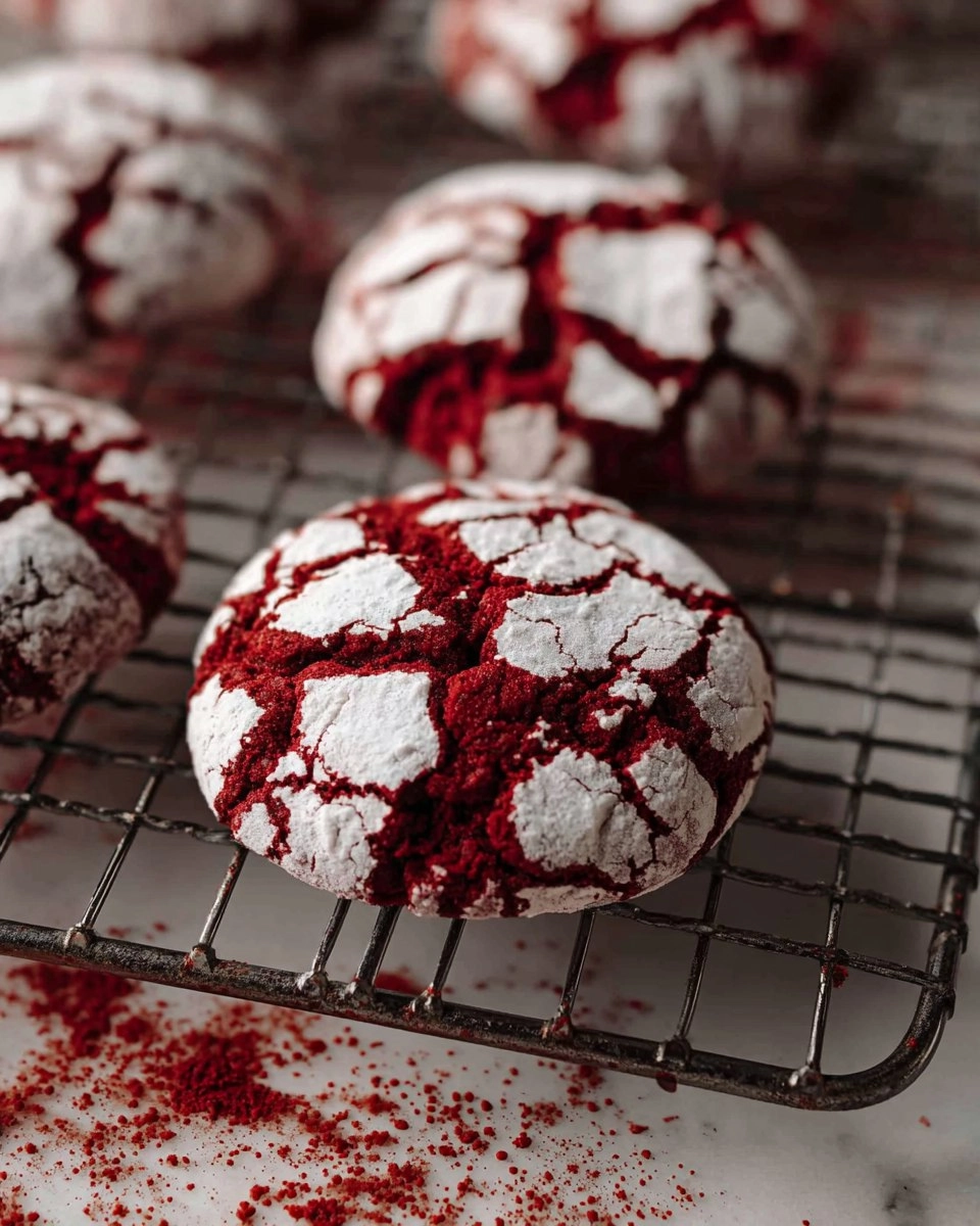 Red Velvet Crinkle Cookies