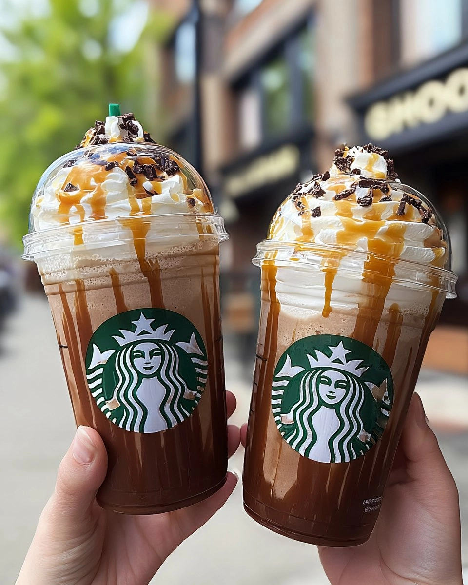 Starbucks-style Salted Caramel Mocha Frappuccinos