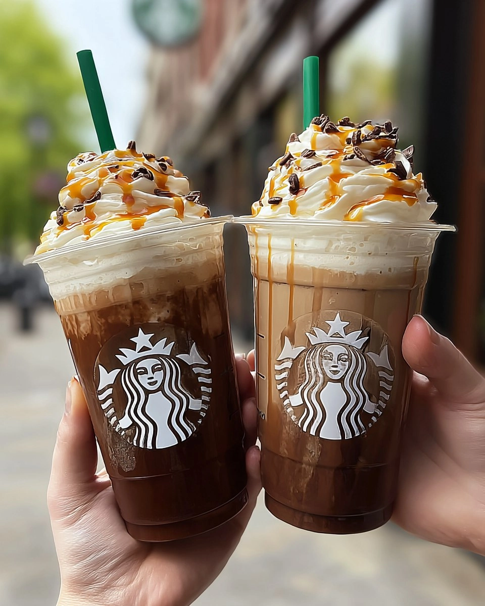 Starbucks-style Salted Caramel Mocha Frappuccinos
