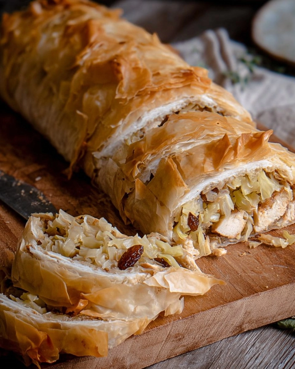Sweet Cabbage Strudel with Raisins and Brown Sugar