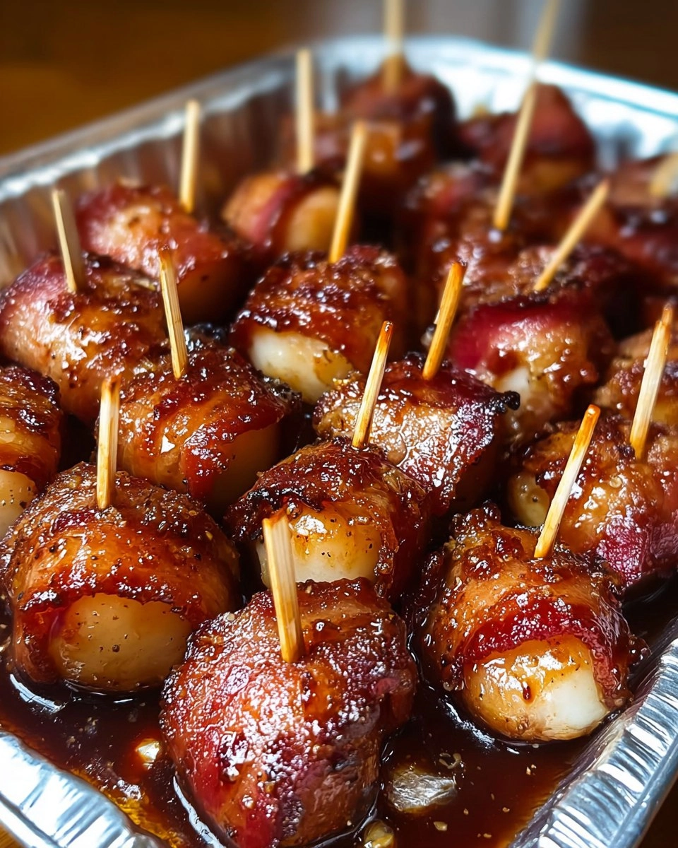 Valentine Bacon Wrapped Water Chestnuts