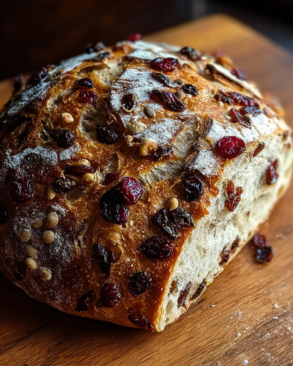 Valentine Cranberry Raisin Walnut Cinnamon Artisan Bread