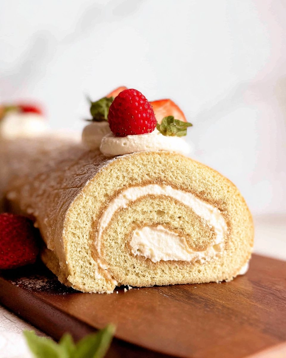 Vanilla Swiss Roll Cake