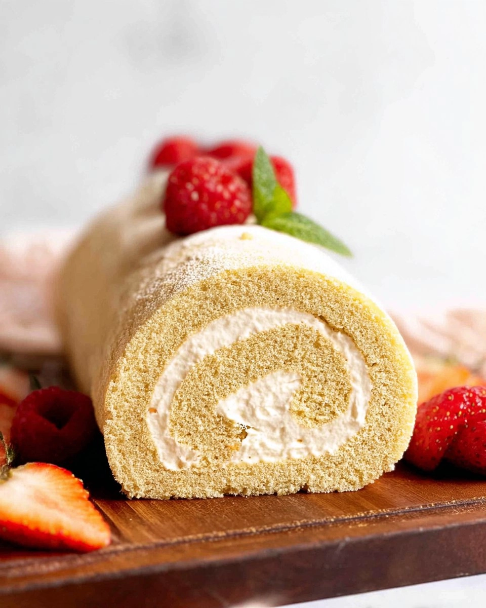 Vanilla Swiss Roll Cake