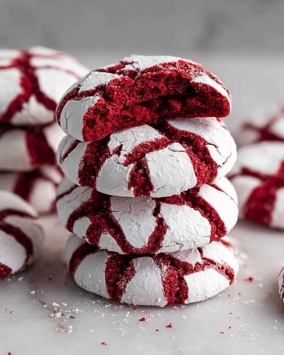 Christmas Red Velvet Crinkle Cookies