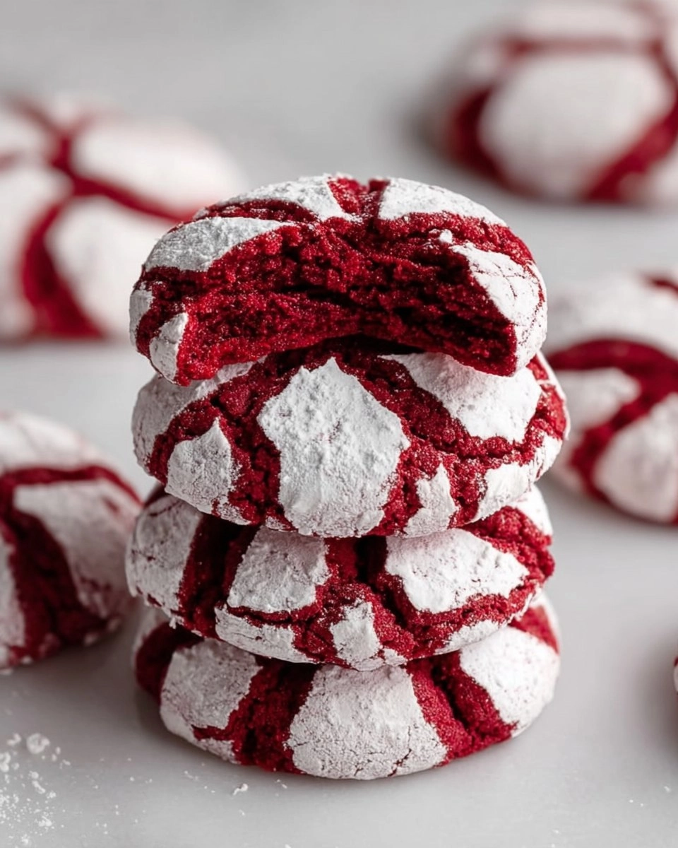 Christmas Red Velvet Crinkle Cookies