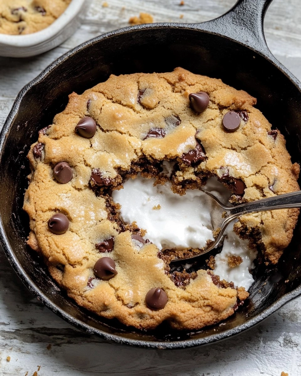 Chewy Gooey Chocolate Chip Skillet Cookie