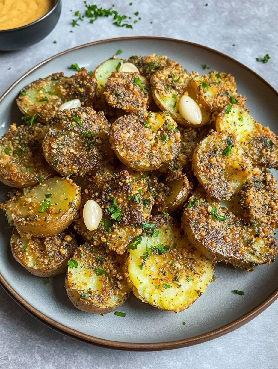 Crispy Smashed Potatoes with Garlic & Za'atar