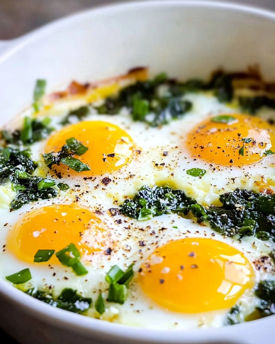 Easy Baked Eggs Florentine