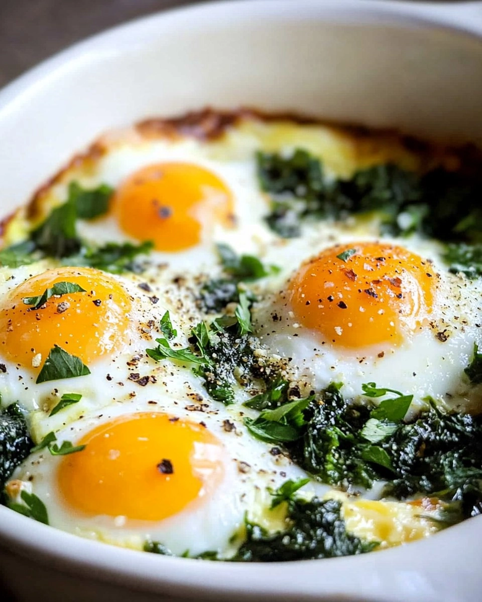 Easy Baked Eggs Florentine