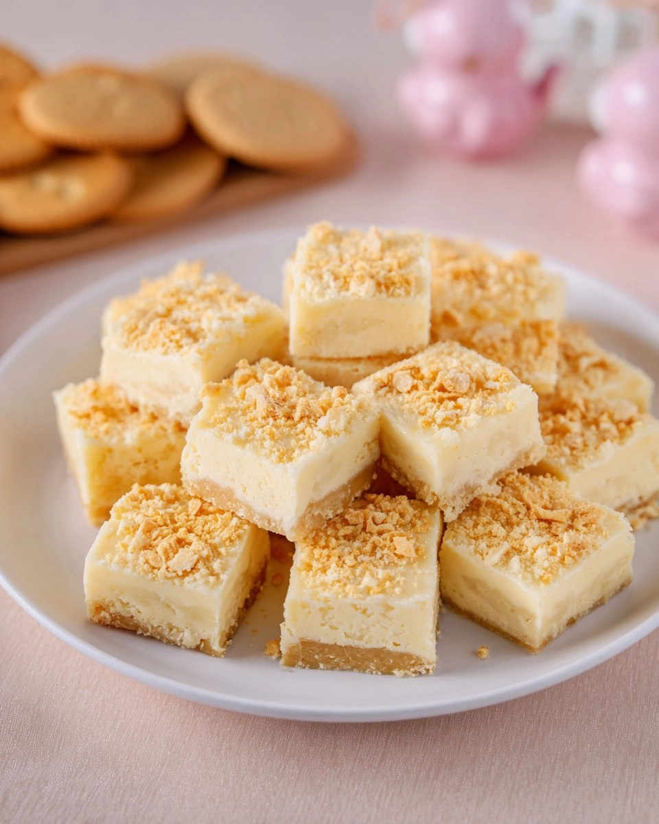 Easy Banana Pudding Fudge Squares with a Nilla Wafer Crunch