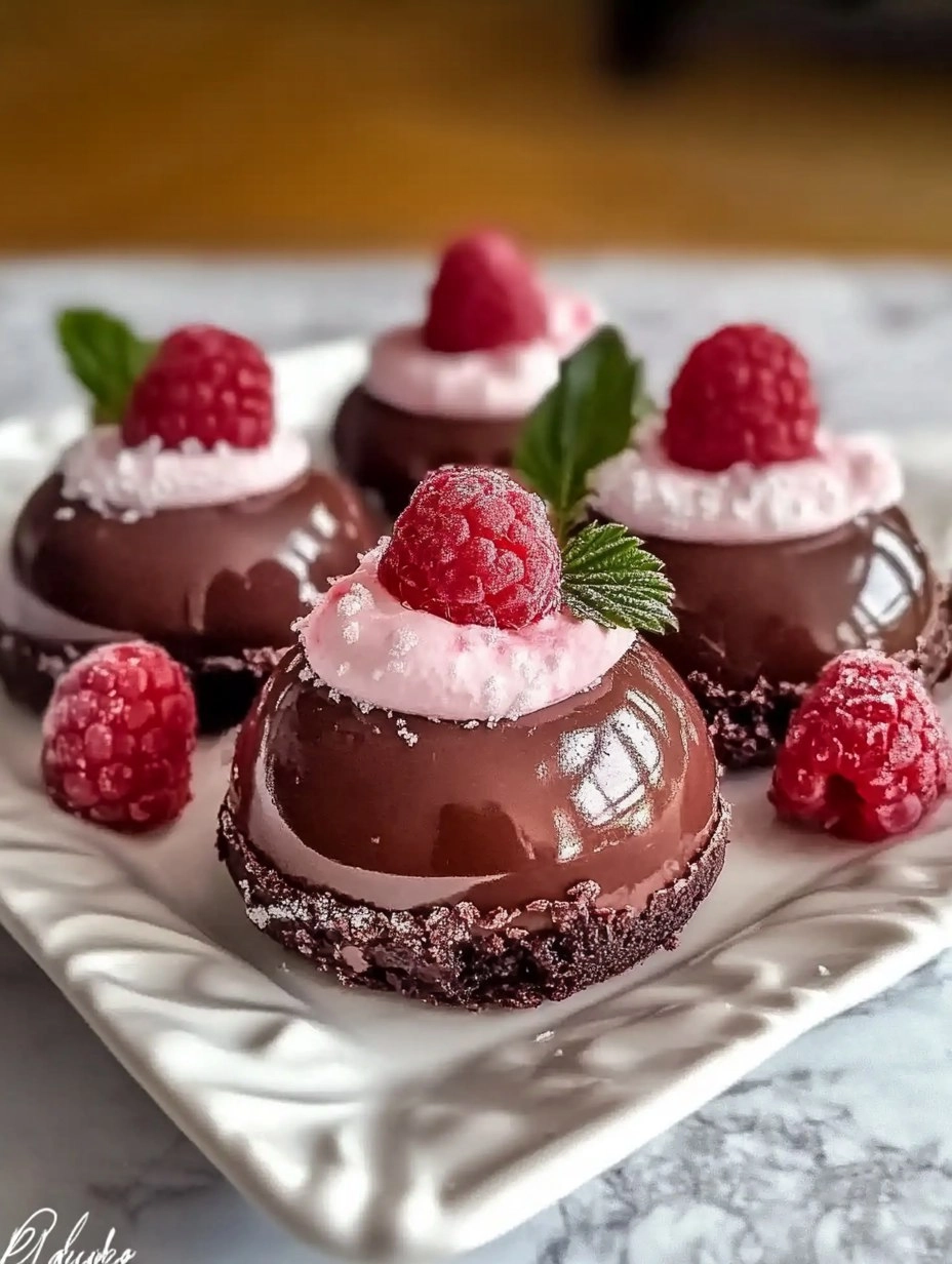 Easy Chocolate Raspberry Mousse Domes