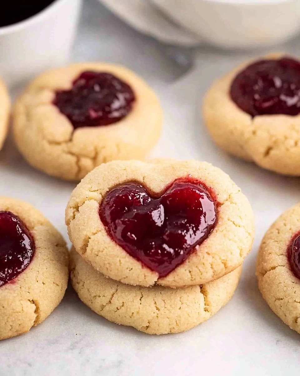Easy Jam Thumbprint Cookies with a Heart-Shaped Twist
