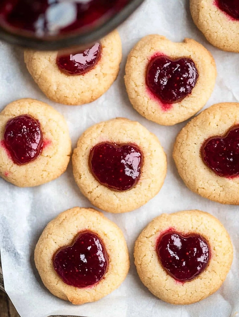 Easy Jam Thumbprint Cookies with a Heart-Shaped Twist