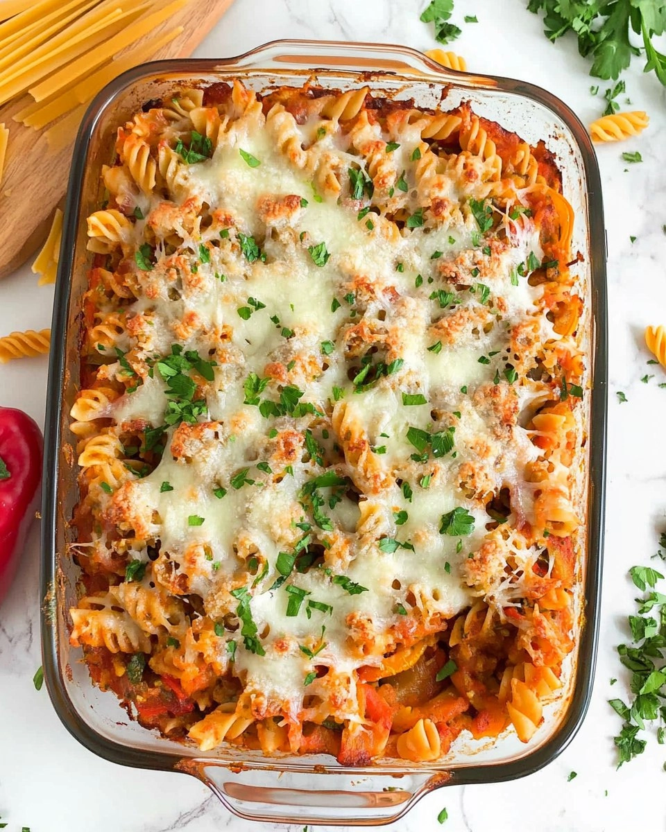 Easy Stuffed Pepper Pasta Bake