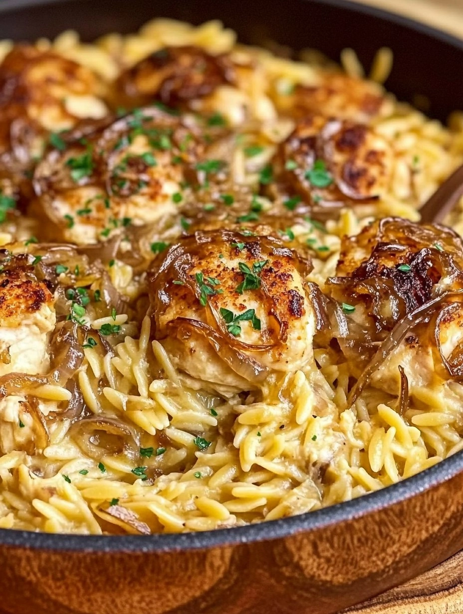 French Onion Chicken Orzo