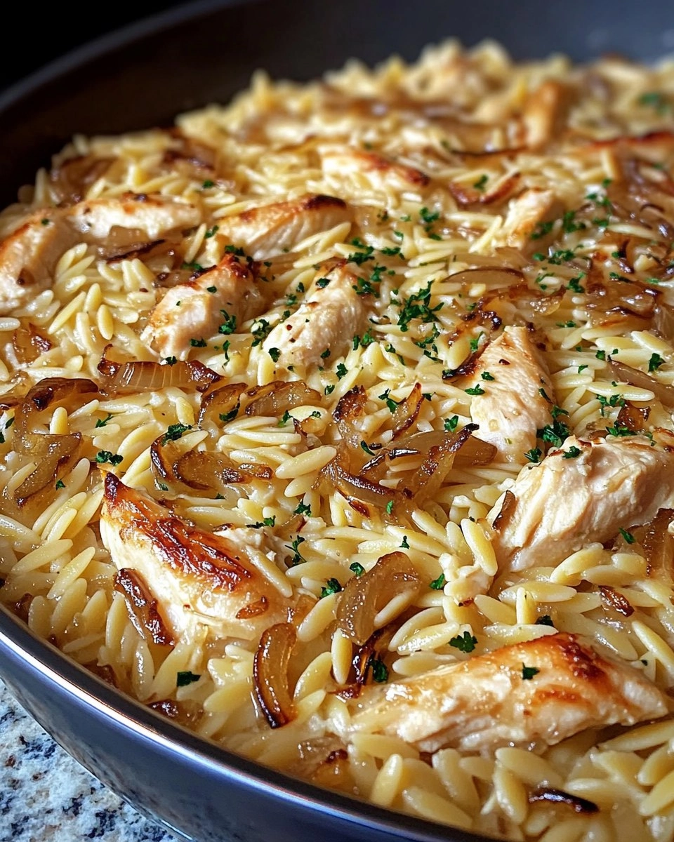 French Onion Chicken Orzo