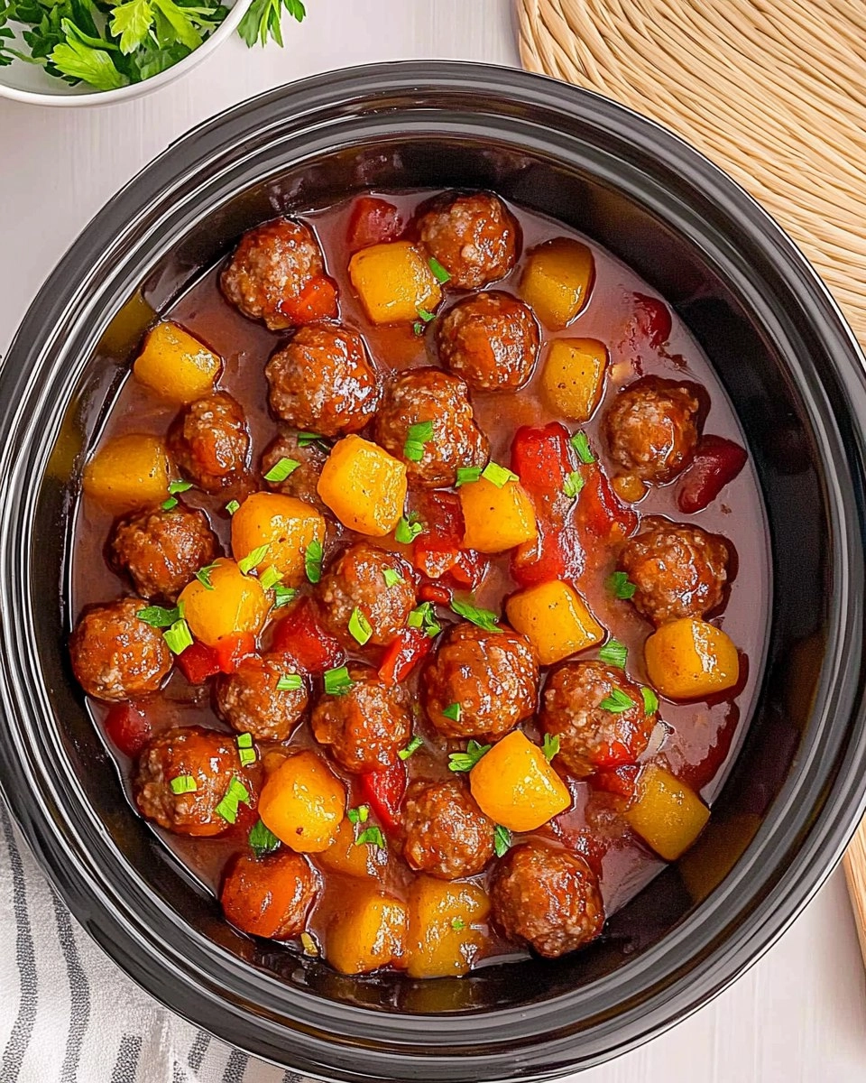 Haelthy Crockpot Hawaiian Meatballs