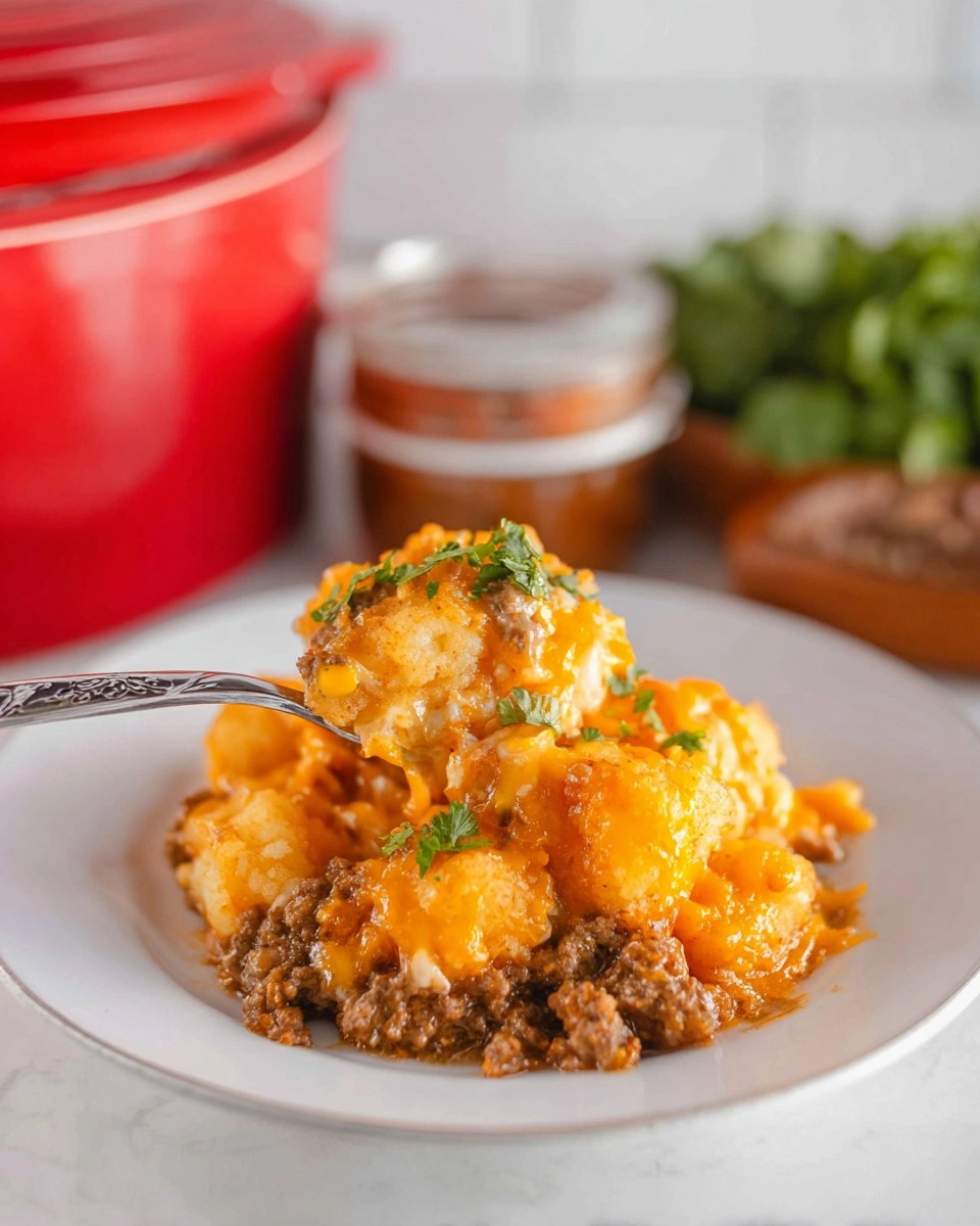 Healthy Crockpot Tater Tot Casserole