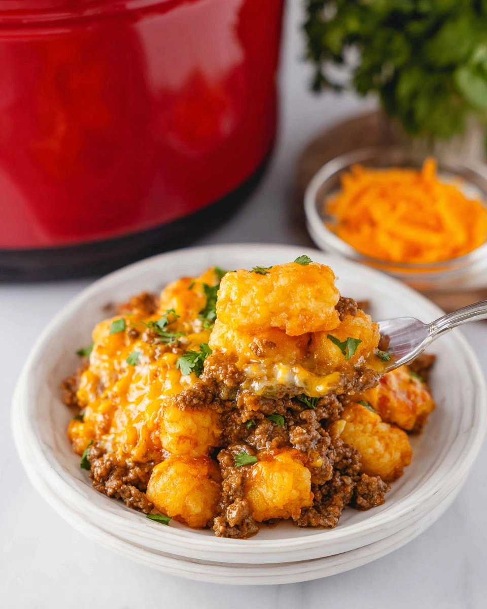 Healthy Crockpot Tater Tot Casserole