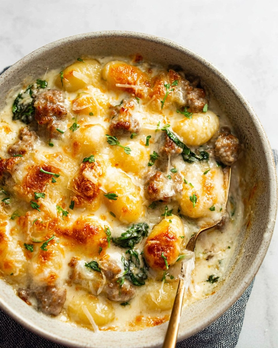 Healthy Pesto Sausage Gnocchi Bake