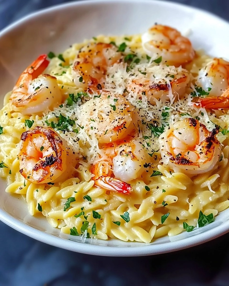 Parmesan Orzo with Shrimp